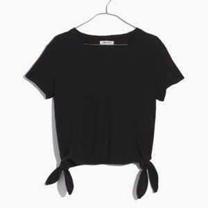 Madewell Texture & Thread Modern Side-Tie Top in Black Size XXS